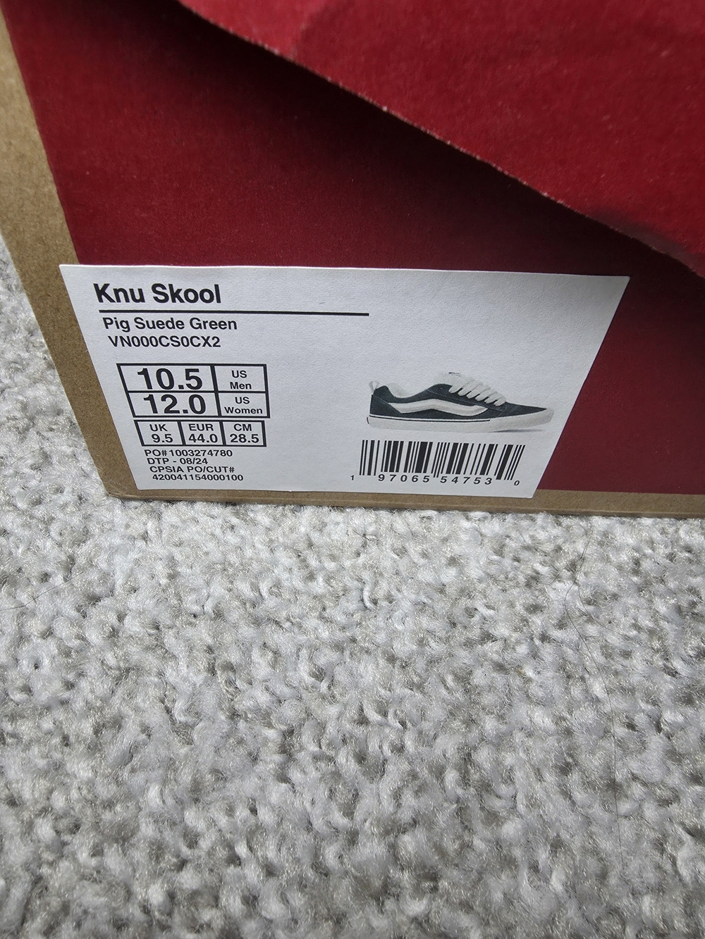 VansSize 10.5 - Vans Knu-Skool Green - VN000CS0CX2 - Picture 6 of 6